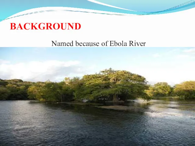 BACKGROUND Named because of Ebola River RIVER