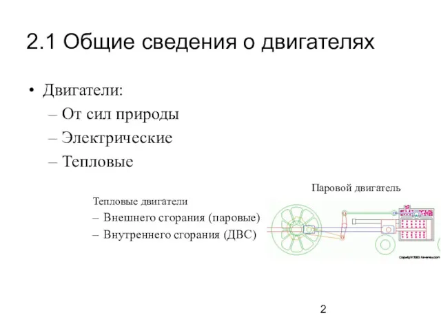 2.1 Общие сведения о двигателях Двигатели: От сил природы Электрические