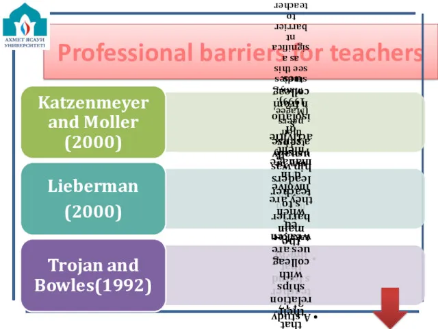 Professional barriers for teachers