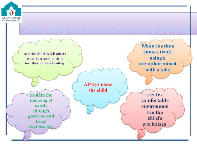 If the child has communication problems: ask the child to