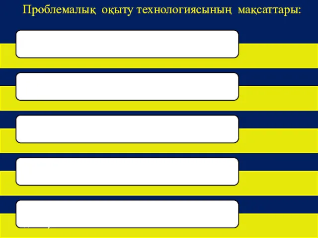 Проблемалық оқыту технологиясының мақсаттары: