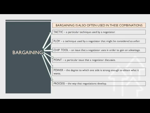 BARGAINING IS ALSO OFTEN USED IN THESE COMBINATIONS BARGAINING TACTIC