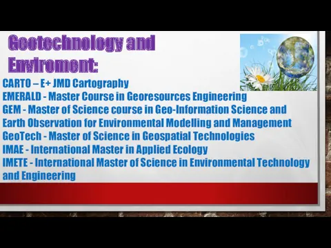 Geotechnology and Enviroment: CARTO – E+ JMD Cartography EMERALD - Master Course in