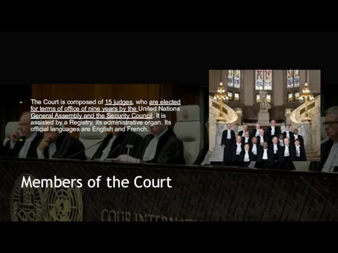 Members of the Court The Court is composed of 15