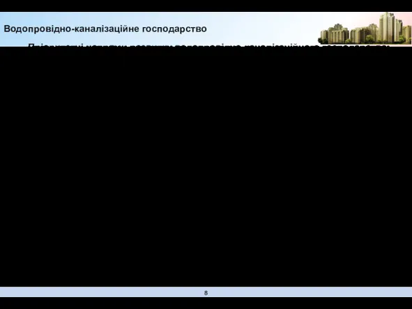 Пріоритетні напрями розвитку водопровідно-каналізаційного господарства: збільшення рівня забезпеченості населення послугами