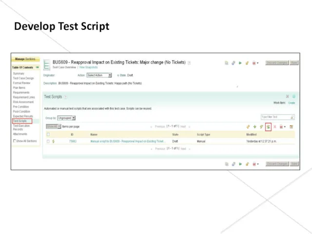 Develop Test Script