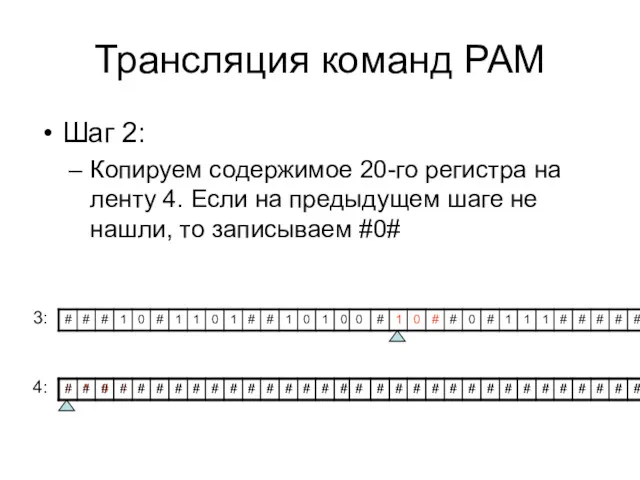 Трансляция команд РАМ Шаг 2: Копируем содержимое 20-го регистра на