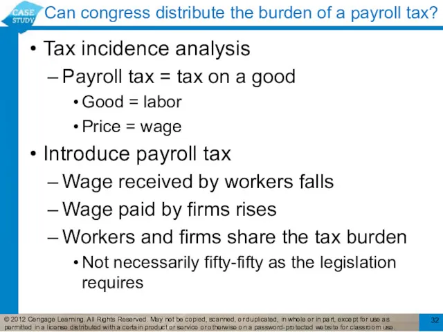 Can congress distribute the burden of a payroll tax? Tax