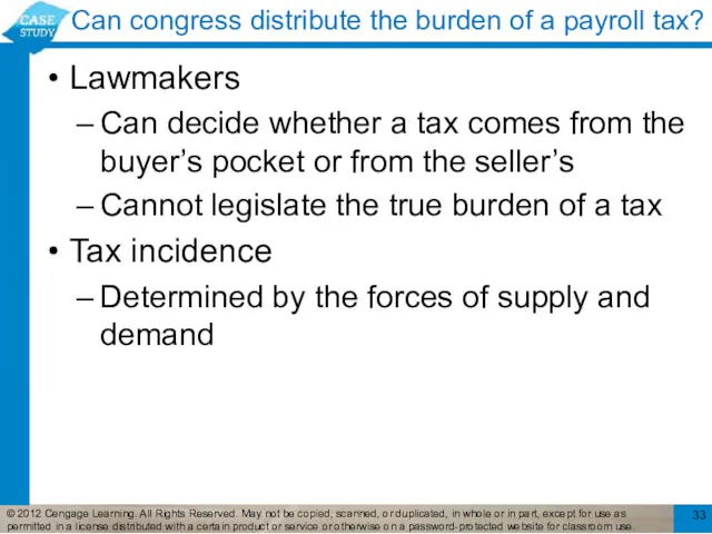 Can congress distribute the burden of a payroll tax? Lawmakers