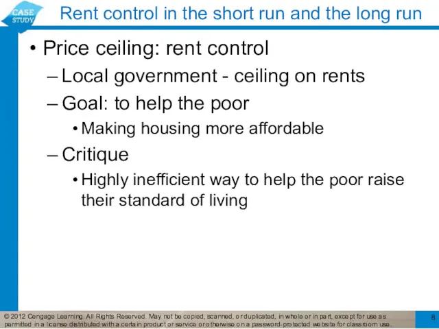 Rent control in the short run and the long run