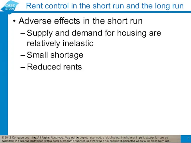 Rent control in the short run and the long run