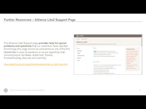 The Alliance Lite2 Support page provides help for typical problems