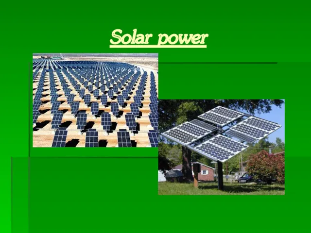 Solar power