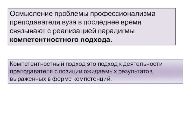 Осмысление проблемы профессионализма преподавателя вуза в последнее время связывают с