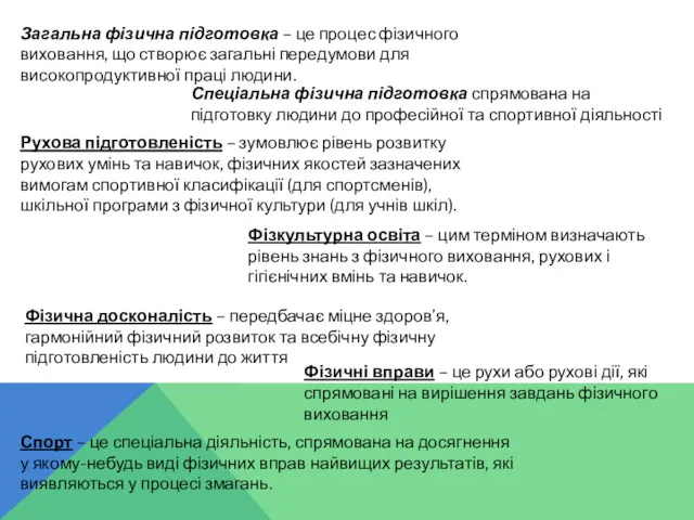 Загальна фізична підготовка – це процес фізичного виховання, що створює