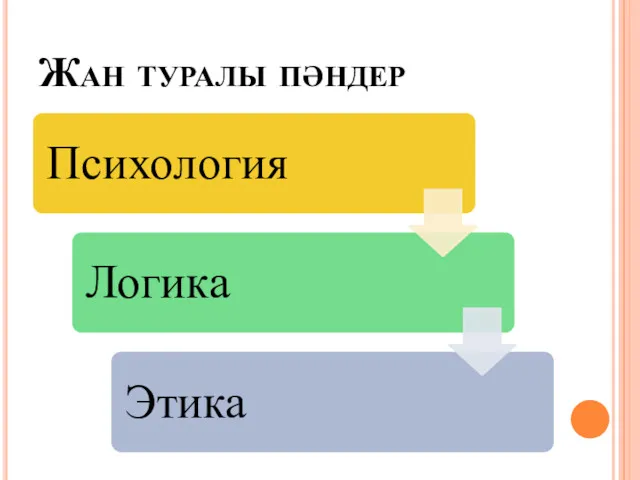 Жан туралы пәндер