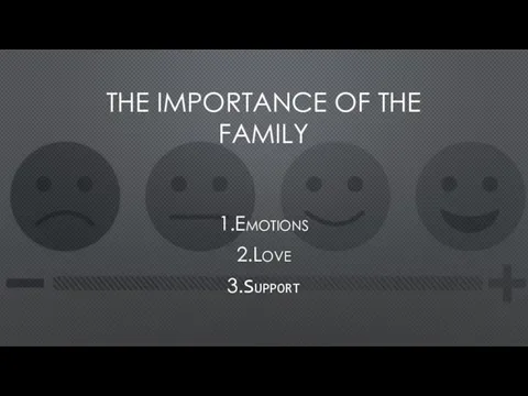THE IMPORTANСE OF THE FAMILY 1.Emotions 2.Love 3.Support