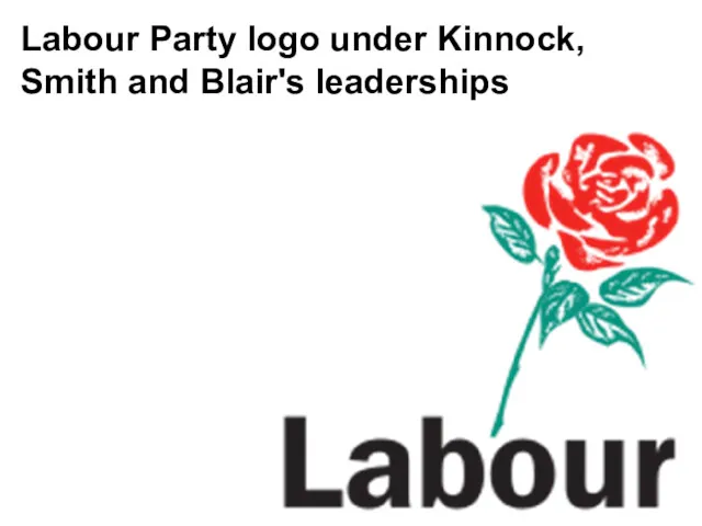 Labour Party logo under Kinnock, Smith and Blair's leaderships