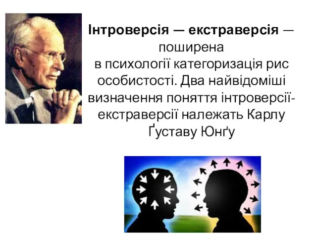 Інтроверсія — екстраверсія — поширена в психології категоризація рис особистості.