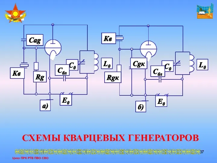 Цикл ПРК РТВ ПВО СВО СХЕМЫ КВАРЦЕВЫХ ГЕНЕРАТОРОВ