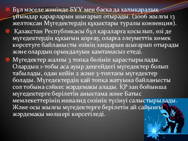 Бұл мәселе жөнінде БҰҰ мен басқа да халықаралық ұйымдар қарарларын