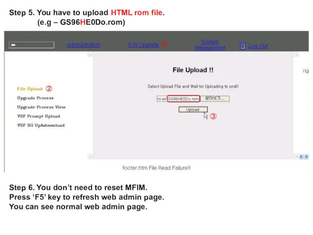 Step 5. You have to upload HTML rom file. (e.g