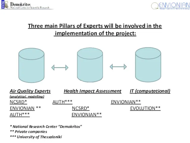 Three main Pillars of Experts will be involved in the