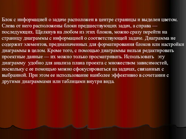 Блок с информацией о задаче расположен в центре страницы и