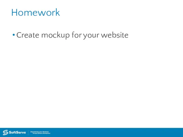 Homework Create mockup for your website
