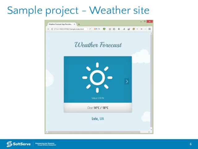 Sample project - Weather site