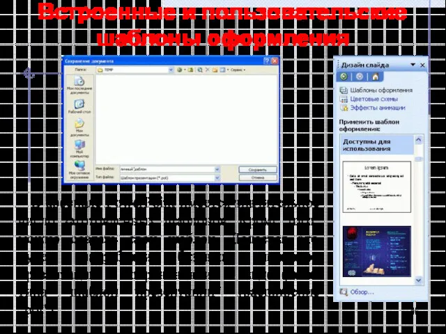Встроенные и пользовательские шаблоны оформления В арсенале PowerPoint имеется значительное