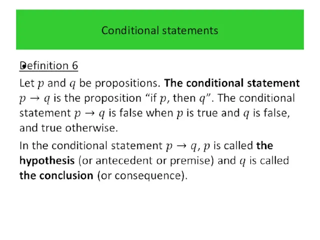 Conditional statements