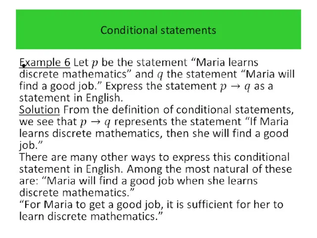 Conditional statements