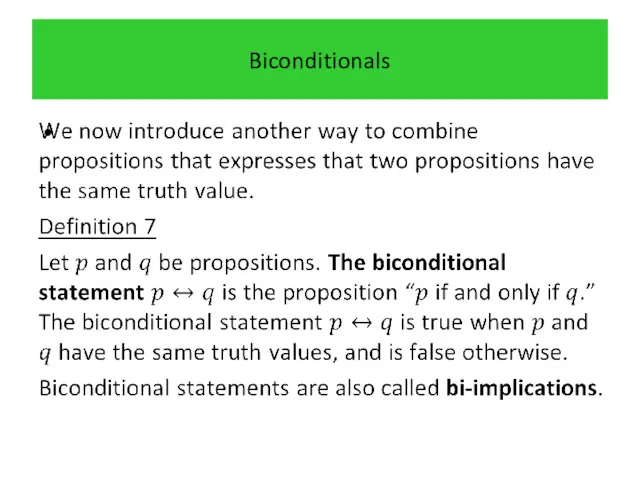 Biconditionals