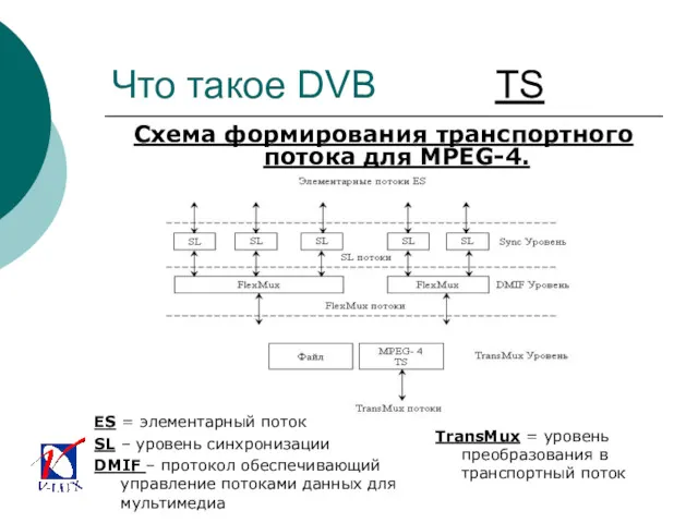 Что такое DVB TS Схема формирования транспортного потока для MPEG-4.