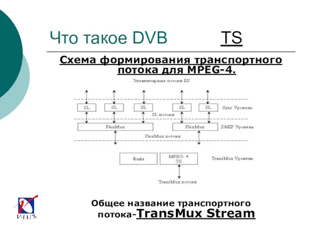 Что такое DVB TS Схема формирования транспортного потока для MPEG-4. Общее название транспортного потока-TransMux Stream