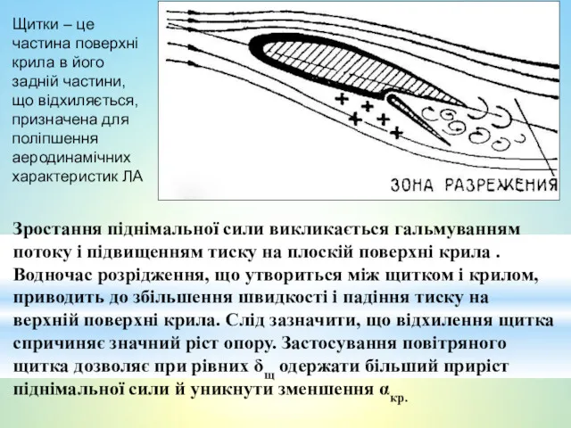 Щитки – це частина поверхні крила в його задній частини,