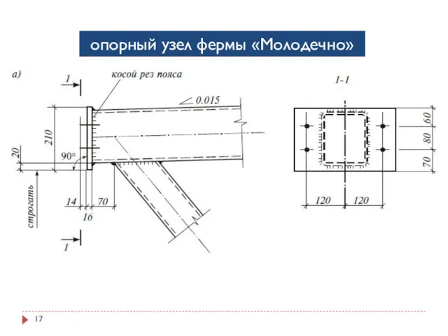 опорный узел фермы «Молодечно»