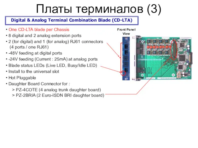 Ｐage Платы терминалов (3) Digital & Analog Terminal Combination Blade