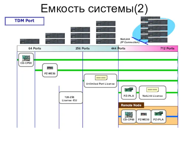 Ｐage Емкость системы(2) TDM Port NetLink (IP Connection) Remote Node