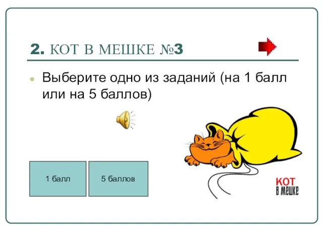 2. КОТ В МЕШКЕ №3 Выберите одно из заданий (на