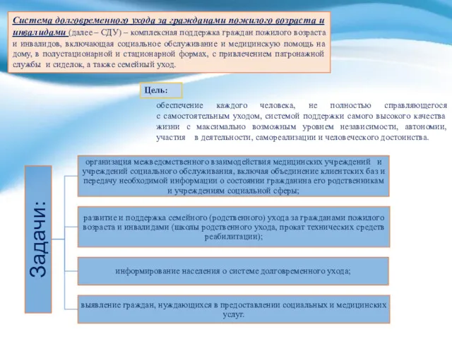 Система долговременного ухода за гражданами пожилого возраста и инвалидами (далее