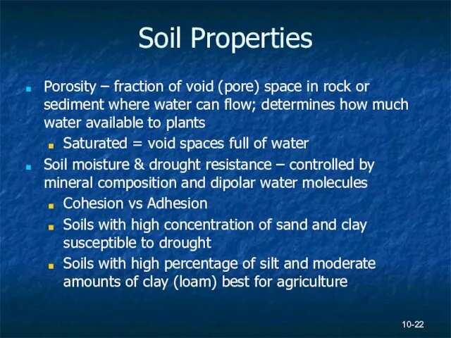 10- Soil Properties Porosity – fraction of void (pore) space