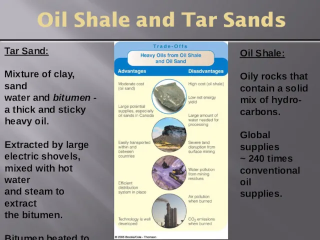 Oil Shale and Tar Sands Tar Sand: Mixture of clay,
