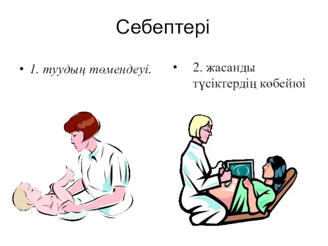 Себептері 1. туудың төмендеуі. 2. жасанды түсіктердің көбейюі