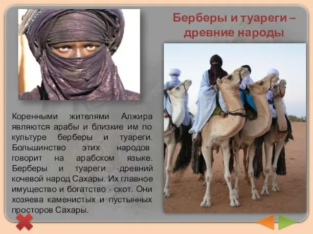Берберы и туареги – древние народы Коренными жителями Алжира являются