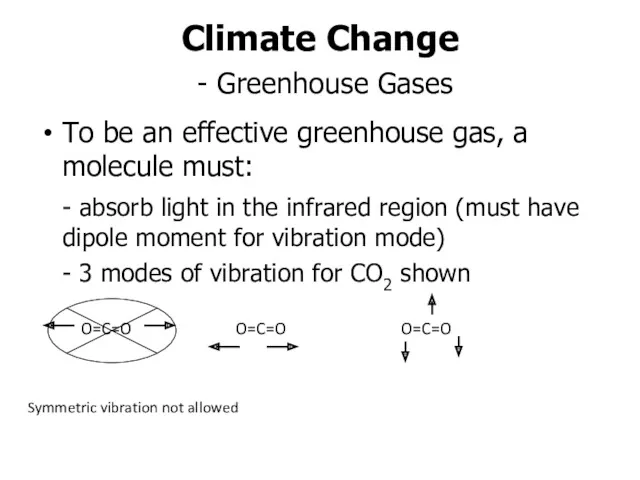 Climate Change - Greenhouse Gases To be an effective greenhouse