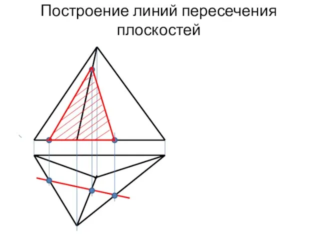 Построение линий пересечения плоскостей