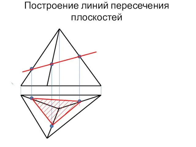 Построение линий пересечения плоскостей