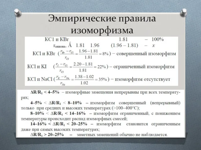 Эмпирические правила изоморфизма